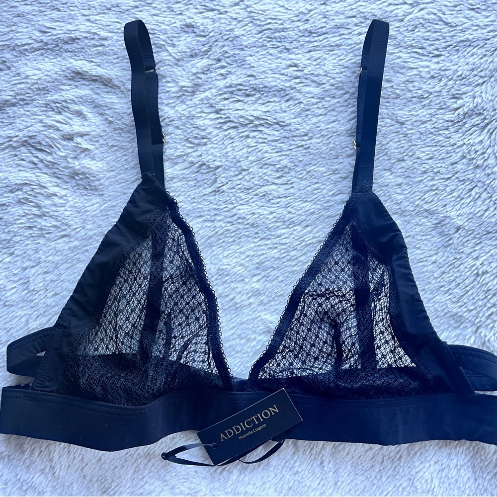 Addiction Sheer Black Triangle Bra